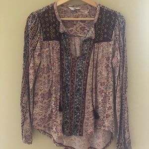 Lucky Brand bohemian style long sleeve top